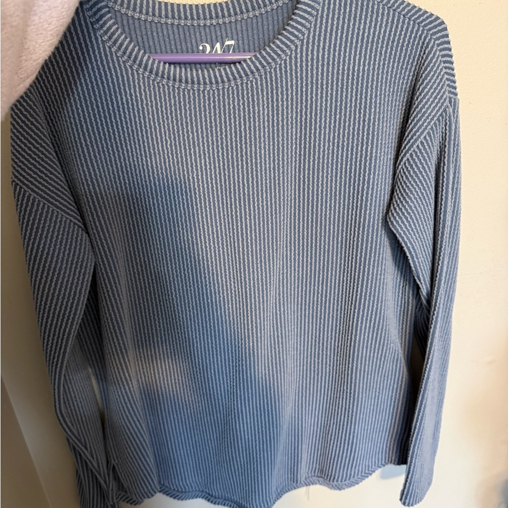 Maurices Blue and White Striped Top
